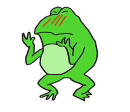 Cat & frog sticker #13734333