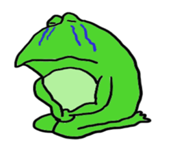 Cat & frog sticker #13734334