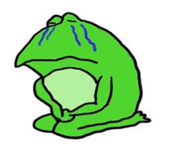 Cat & frog sticker #13734334