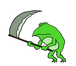 Cat & frog sticker #13734335