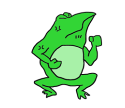 Cat & frog sticker #13734336