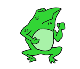 Cat & frog sticker #13734336