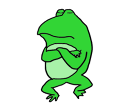 Cat & frog sticker #13734337