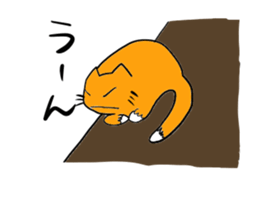 Cat & frog sticker #13734344