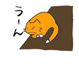 Cat & frog sticker #13734344