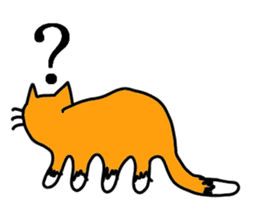 Cat & frog sticker #13734351