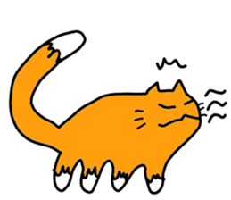 Cat & frog sticker #13734352