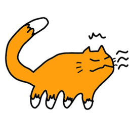 Cat & frog sticker #13734352