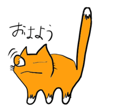 Cat & frog sticker #13734353