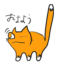 Cat & frog sticker #13734353