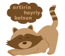 Cute turkmen racoon sticker #13737620