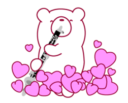 The bear"UGOKUMA" plays a bass clarinet. sticker #13737838