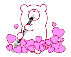 The bear"UGOKUMA" plays a bass clarinet. sticker #13737838