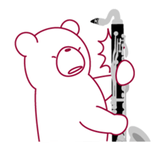 The bear"UGOKUMA" plays a bass clarinet. sticker #13737839