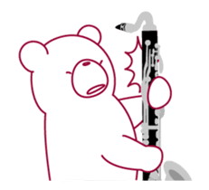 The bear"UGOKUMA" plays a bass clarinet. sticker #13737839