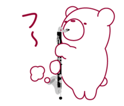 The bear"UGOKUMA" plays a bass clarinet. sticker #13737843