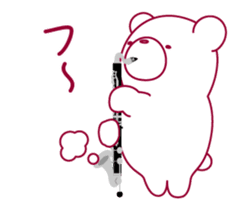 The bear"UGOKUMA" plays a bass clarinet. sticker #13737843