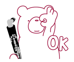 The bear"UGOKUMA" plays a bass clarinet. sticker #13737844