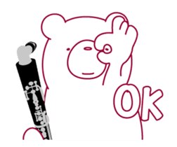 The bear"UGOKUMA" plays a bass clarinet. sticker #13737844