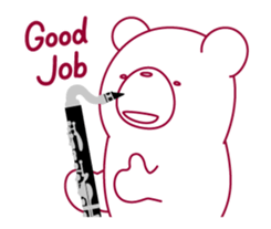 The bear"UGOKUMA" plays a bass clarinet. sticker #13737845