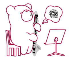 The bear"UGOKUMA" plays a bass clarinet. sticker #13737846