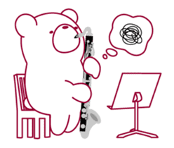 The bear"UGOKUMA" plays a bass clarinet. sticker #13737846