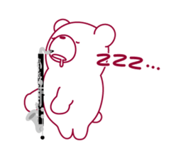 The bear"UGOKUMA" plays a bass clarinet. sticker #13737847