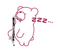The bear"UGOKUMA" plays a bass clarinet. sticker #13737847