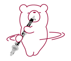 The bear"UGOKUMA" plays a bass clarinet. sticker #13737854