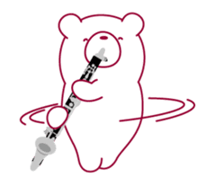 The bear"UGOKUMA" plays a bass clarinet. sticker #13737854