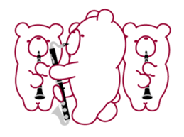 The bear"UGOKUMA" plays a bass clarinet. sticker #13737857