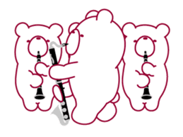The bear"UGOKUMA" plays a bass clarinet. sticker #13737857