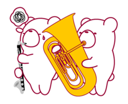 The bear"UGOKUMA" plays a bass clarinet. sticker #13737861