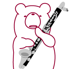 The bear"UGOKUMA" plays a bass clarinet.