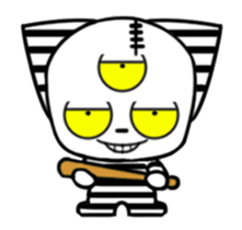 Three eyes cat of the Fugitive cat sticker #13740905