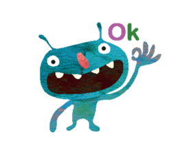 Green little monster sticker #13741126