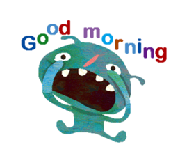 Green little monster sticker #13741127