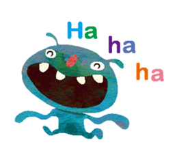 Green little monster sticker #13741129