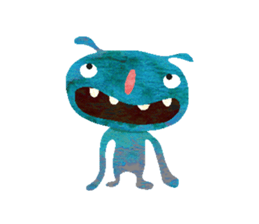 Green little monster sticker #13741130