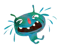 Green little monster sticker #13741132