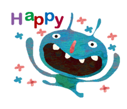 Green little monster sticker #13741134