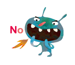 Green little monster sticker #13741137