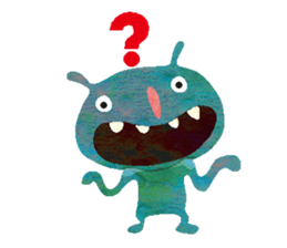 Green little monster sticker #13741138