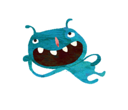 Green little monster sticker #13741139