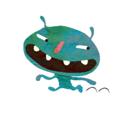 Green little monster sticker #13741140