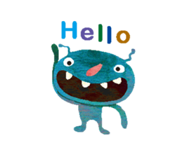 Green little monster sticker #13741141