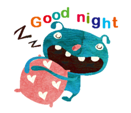 Green little monster sticker #13741144