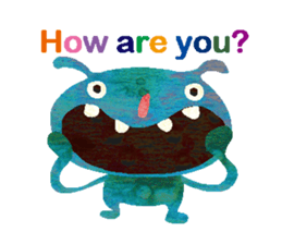 Green little monster sticker #13741147