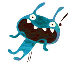 Green little monster sticker #13741149