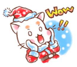 Orange Orange cat- Merry Christmas sticker #13742575